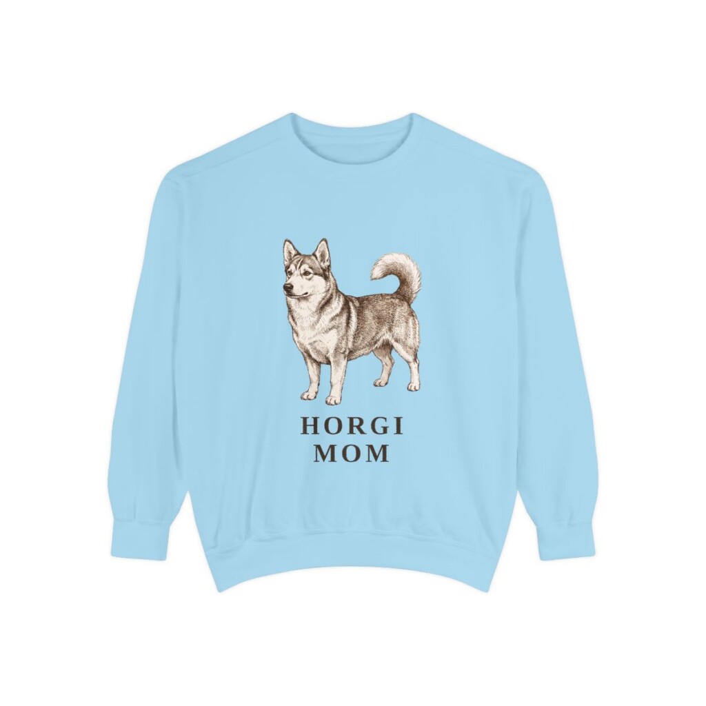 Horgi Mom Sweatshirt, Chambray, front view