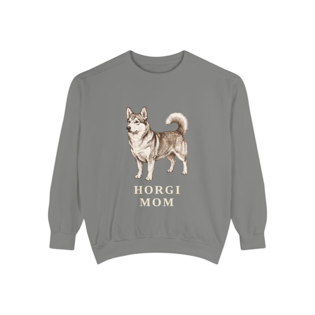 Horgi Mom Sweatshirt, Grey, front view