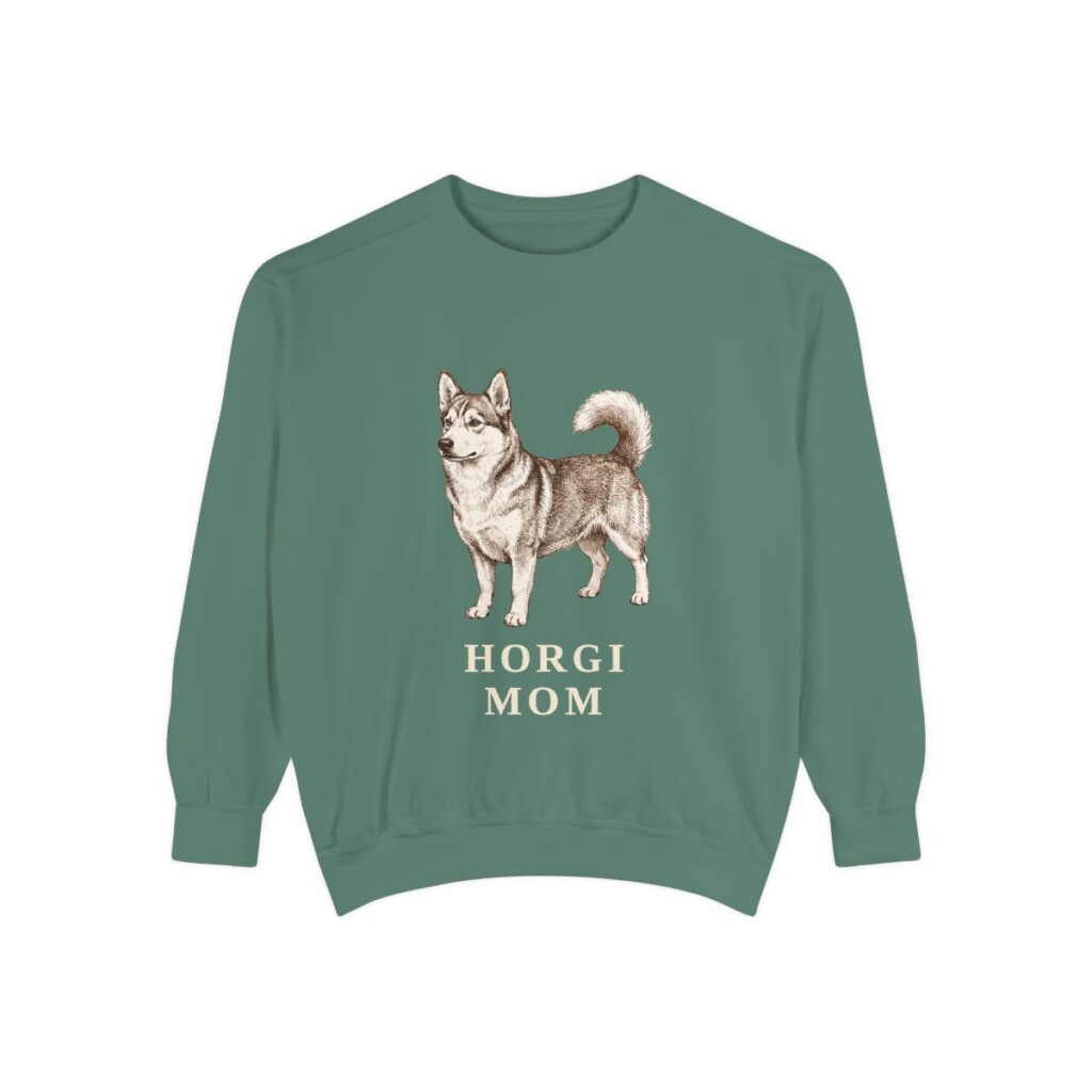 Horgi Mom Sweatshirt, Light Green, front view