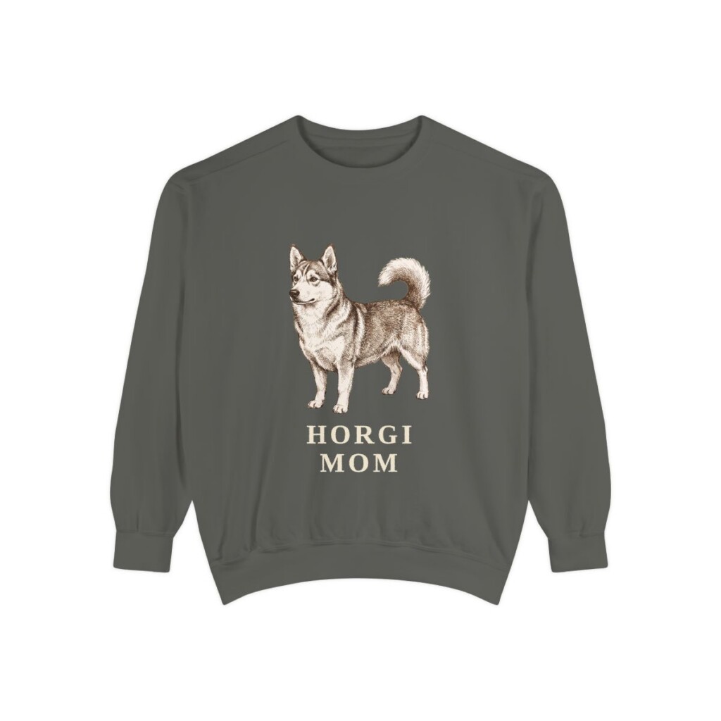 Horgi Mom Sweatshirt, Pepper, front view