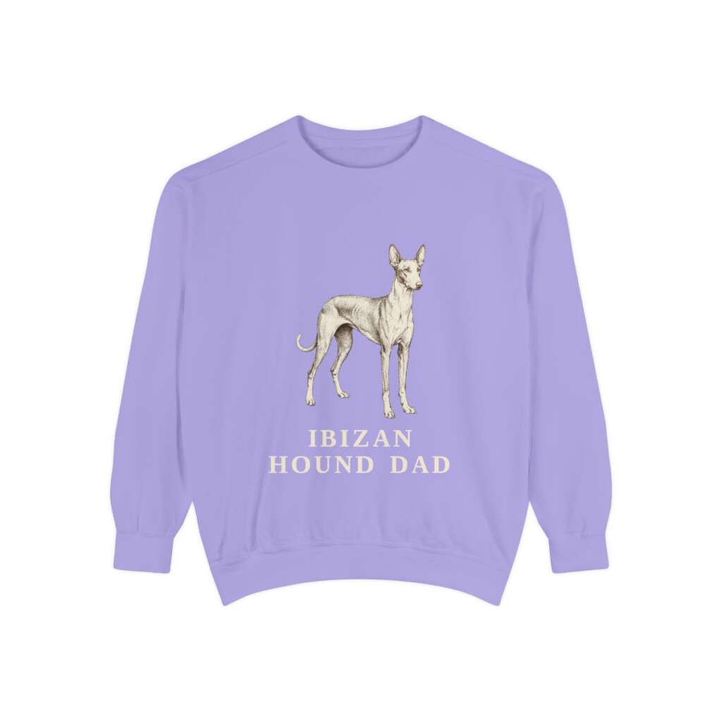 Ibizan Hound Dad Sweatshirt, Violet, front view