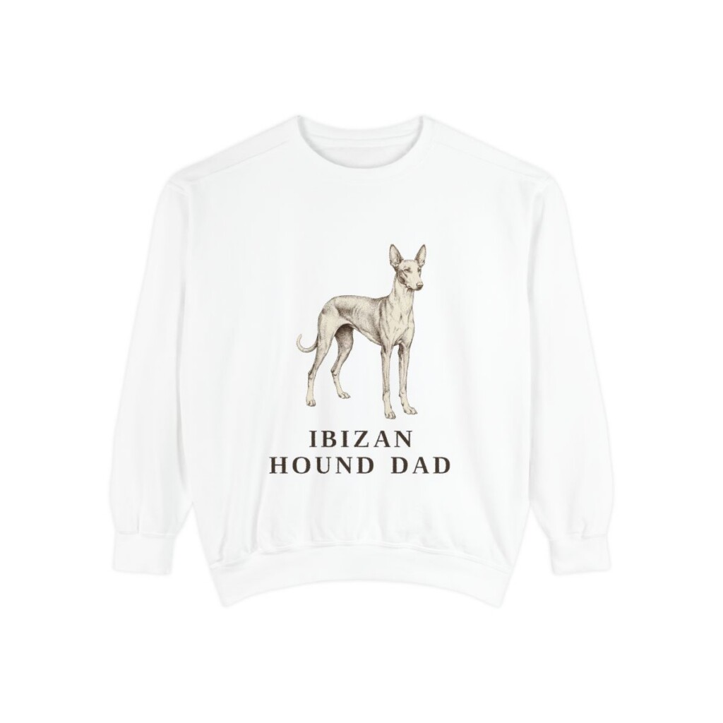 Ibizan Hound Dad Sweatshirt, White, front view
