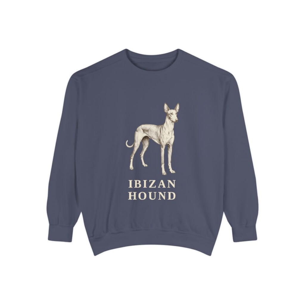 ibizan-hound-sweatshirt-denim Ibizan Hound Sweatshirt, Denim, front view