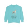 Ibizan Hound Humor Sweatshirt, Chalky Mint, front view