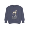 Ibizan Hound Humor Sweatshirt, Denim, front view