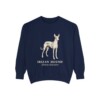 Ibizan Hound Latin Sweatshirt, True Navy, front view