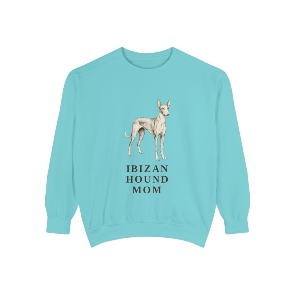 Ibizan Hound Mom Sweatshirt, Chalky Mint, front view