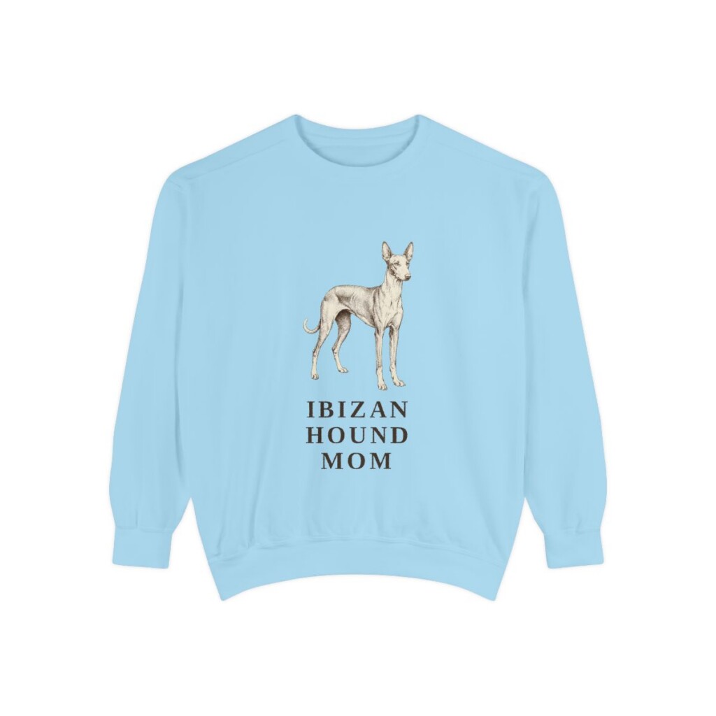 Ibizan Hound Mom Sweatshirt, Chambray, front view