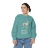 Ibizan Hound Mom Sweatshirt, Seafoam, person 2 front