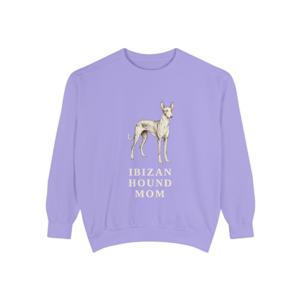 Ibizan Hound Mom Sweatshirt, Violet, front view