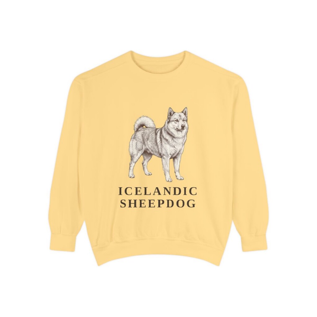icelandic-sheepdog-sweatshirt-butter Icelandic Sheepdog Sweatshirt, Butter, front view