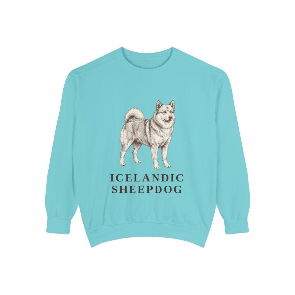 icelandic-sheepdog-sweatshirt-chalky-mint Icelandic Sheepdog Sweatshirt, Chalky Mint, front view