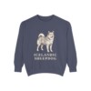 icelandic-sheepdog-sweatshirt-denim Icelandic Sheepdog Sweatshirt, Denim, front view