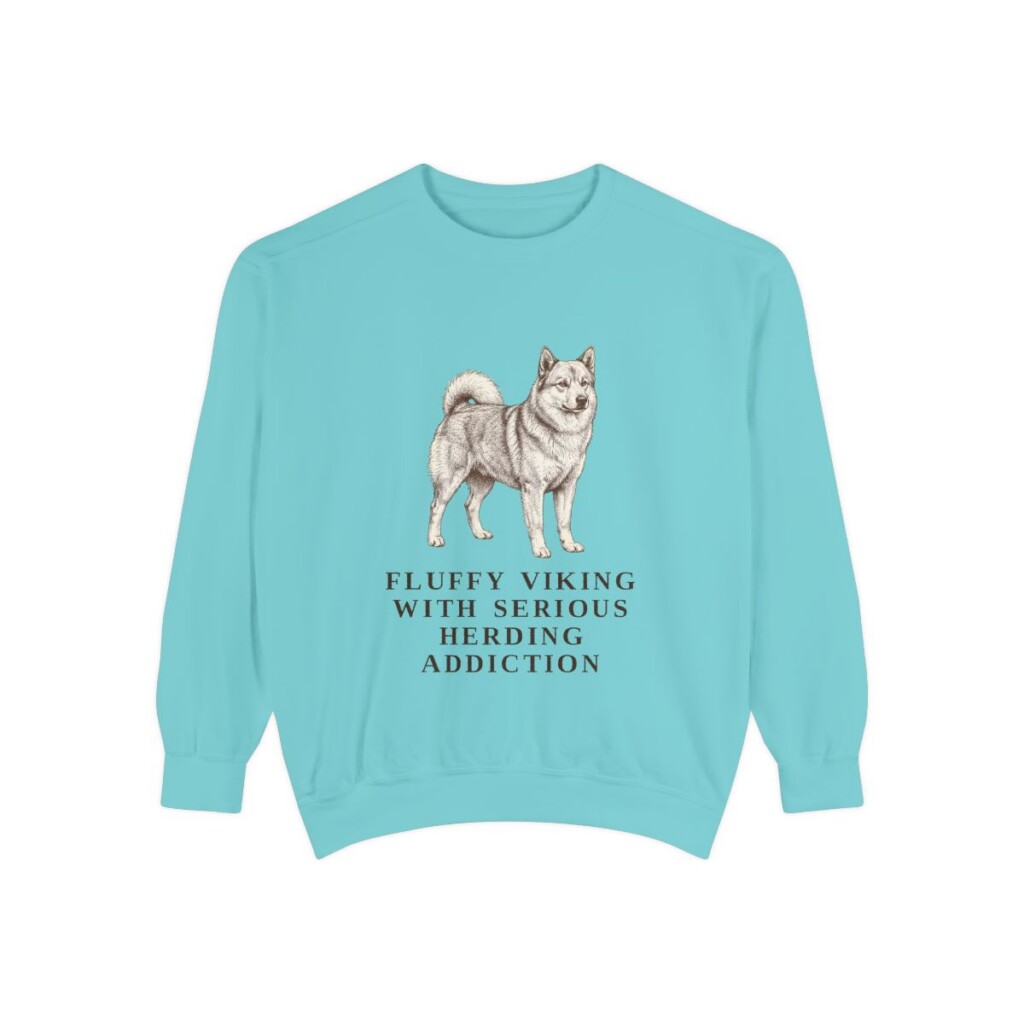 icelandic-sheepdog-sweatshirt-humor-chalky-mint Icelandic Sheepdog Humor Sweatshirt, Chalky Mint, front view