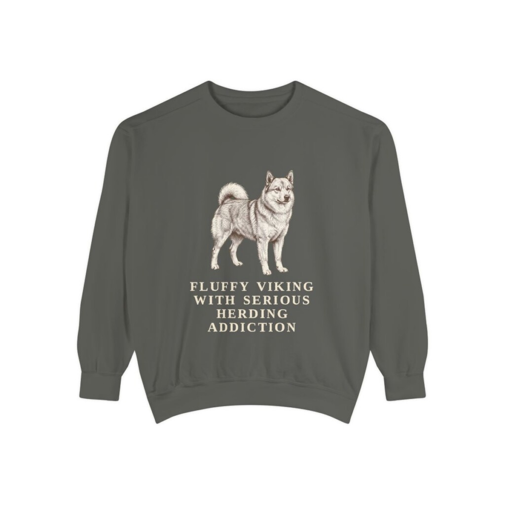 icelandic-sheepdog-sweatshirt-humor-pepper Icelandic Sheepdog Humor Sweatshirt, Pepper, front view