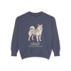 icelandic-sheepdog-sweatshirt-latin-denim Icelandic Sheepdog Latin Sweatshirt, Denim, front view