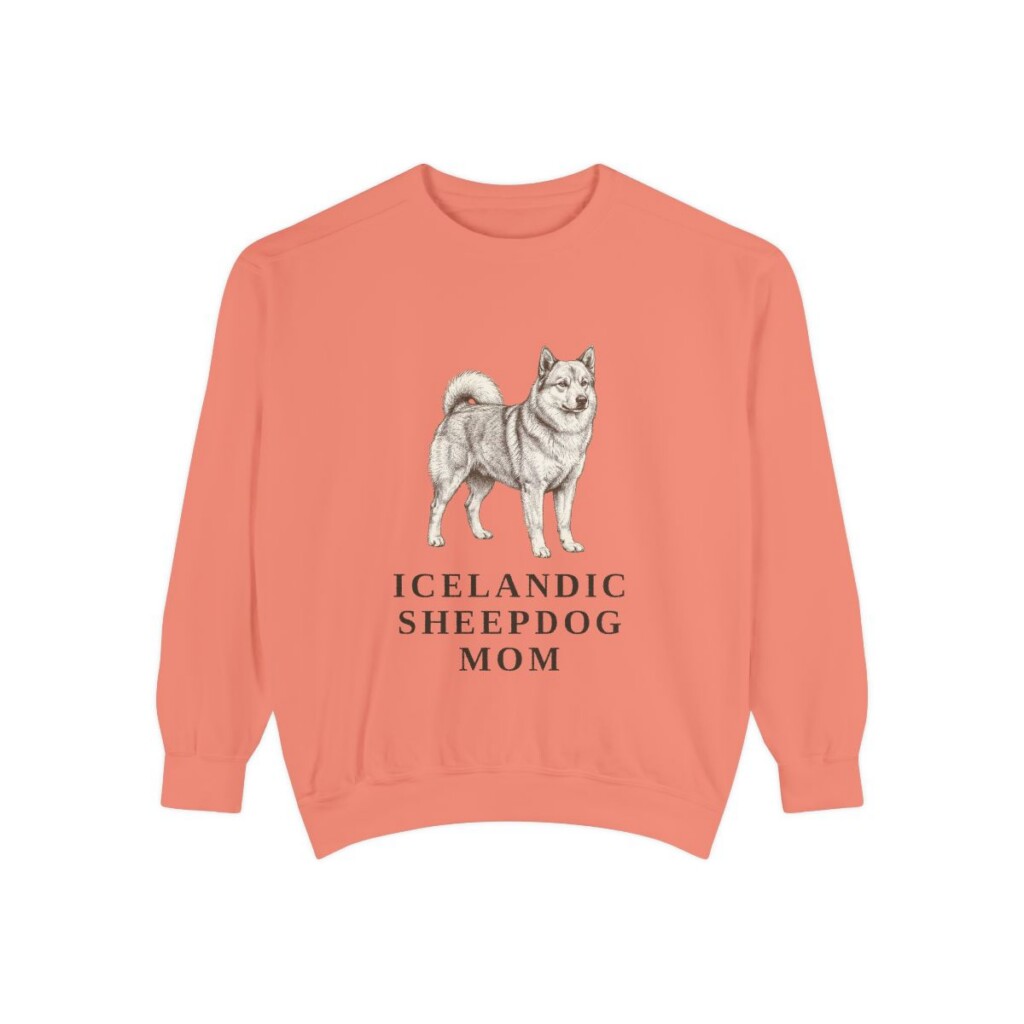 Icelandic Sheepdog Mom Sweatshirt, Terracotta, front view