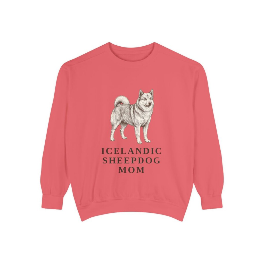 Icelandic Sheepdog Mom Sweatshirt, Watermelon, front view