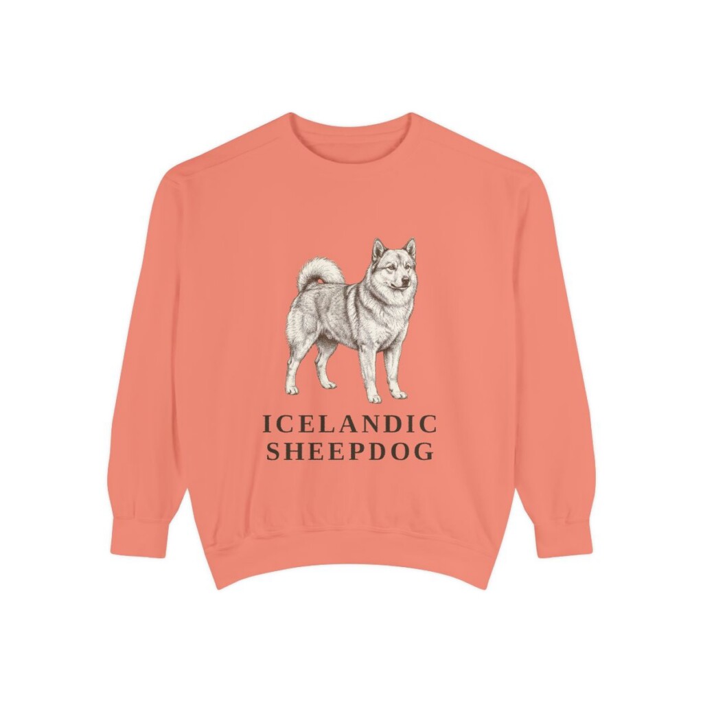 icelandic-sheepdog-sweatshirt-terracotta Icelandic Sheepdog Sweatshirt, Terracotta, front view