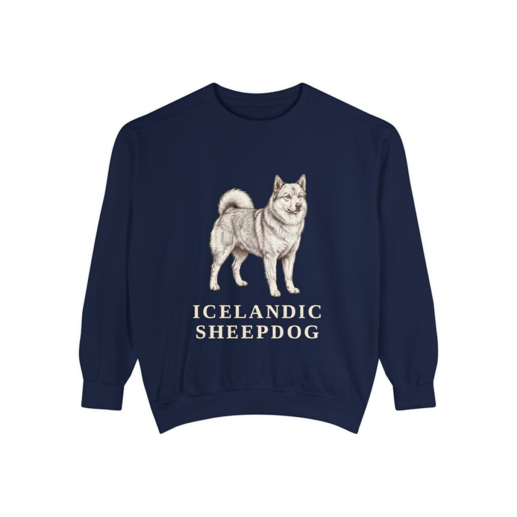 icelandic-sheepdog-sweatshirt-true-navy Icelandic Sheepdog Sweatshirt, True Navy, front view
