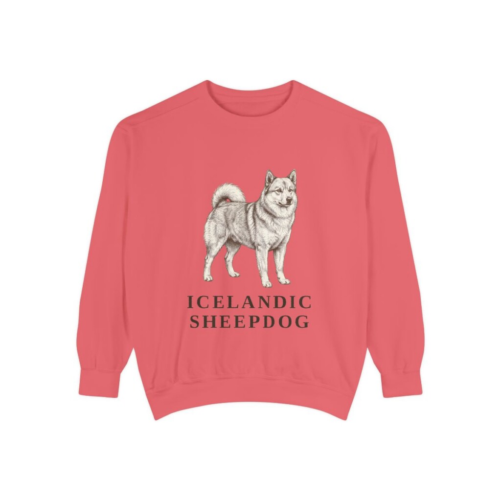 icelandic-sheepdog-sweatshirt-watermelon Icelandic Sheepdog Sweatshirt, Watermelon, front view