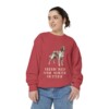 Irish Red and White Setter Sweatshirt, Crimson, person 2 front