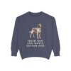 Irish Red and White Setter Dad Sweatshirt, Denim, front view