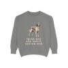 Irish Red and White Setter Dad Sweatshirt, Grey, front view