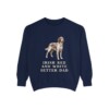 Irish Red and White Setter Dad Sweatshirt, True Navy, front view