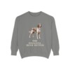 Irish Red and White Setter Humor Sweatshirt, Grey, front view