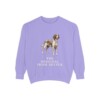 Irish Red and White Setter Humor Sweatshirt, Violet, front view
