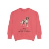 Irish Red and White Setter Humor Sweatshirt, Watermelon, front view