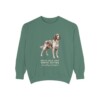 Irish Red and White Setter Latin Sweatshirt, Light Green, front view