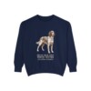 Irish Red and White Setter Latin Sweatshirt, True Navy, front view