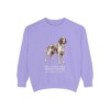 Irish Red and White Setter Latin Sweatshirt, Violet, front view