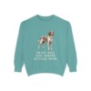 Irish Red and White Setter Mom Sweatshirt, Seafoam, front view