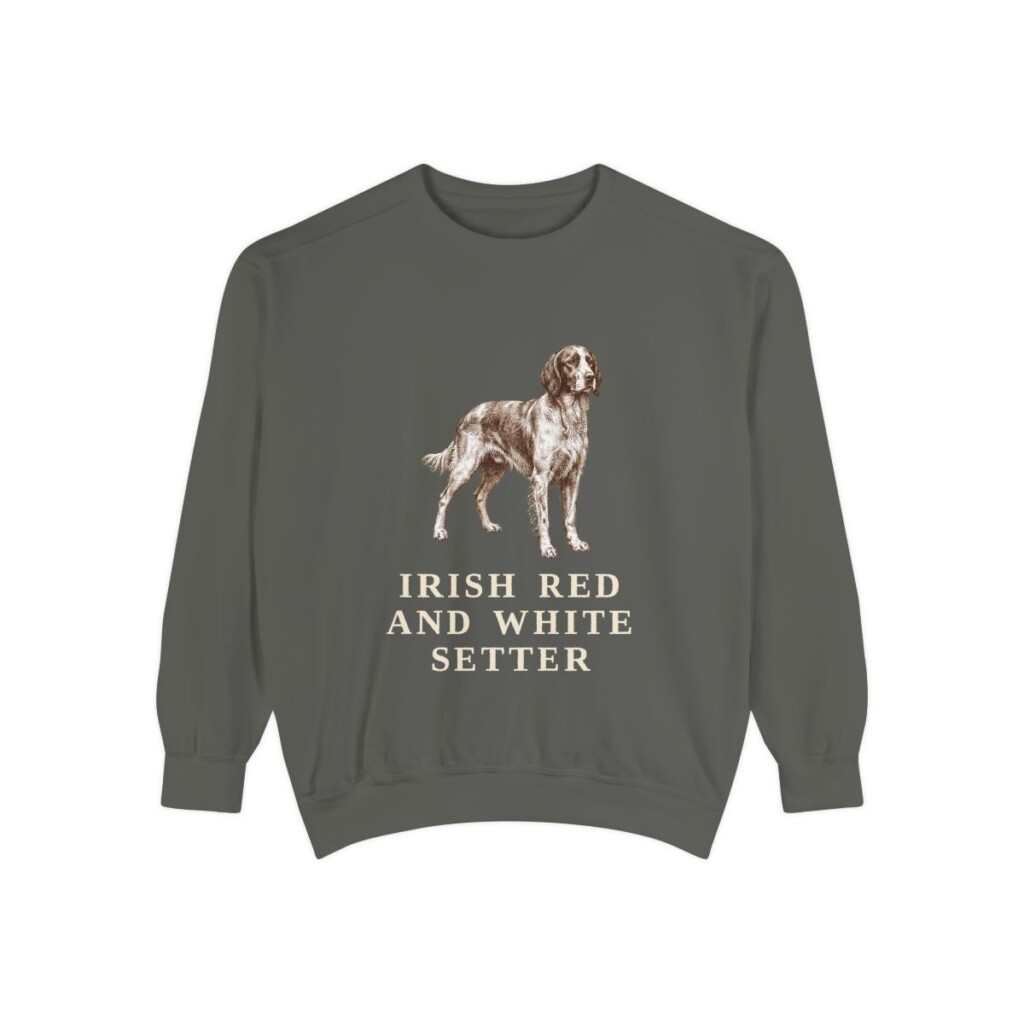 Irish Red and White Setter Sweatshirt, Pepper, front view