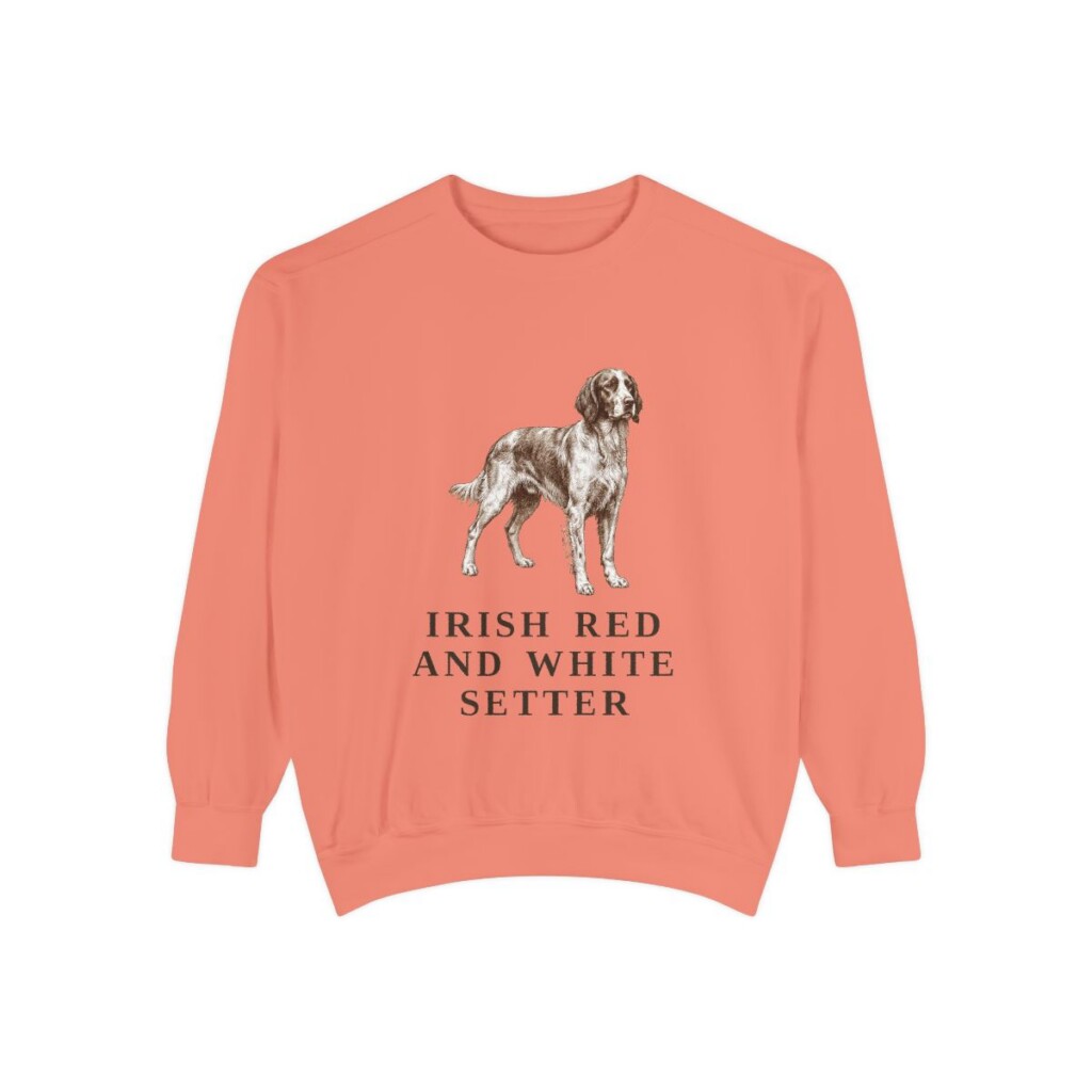 Irish Red and White Setter Sweatshirt, Terracotta, front view