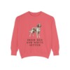 Irish Red and White Setter Sweatshirt, Watermelon, front view