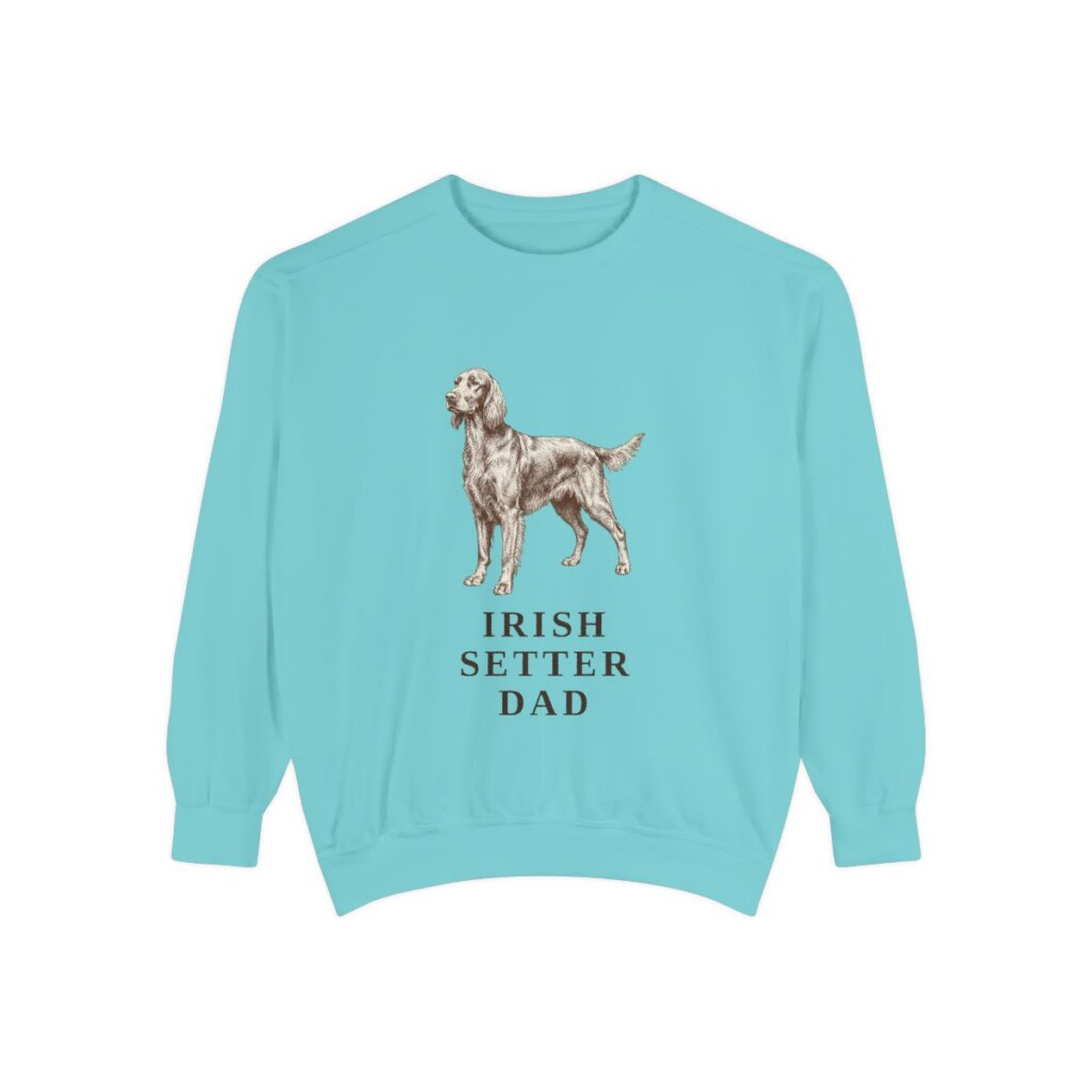 Irish Setter Dad Sweatshirt, Chalky Mint, front view