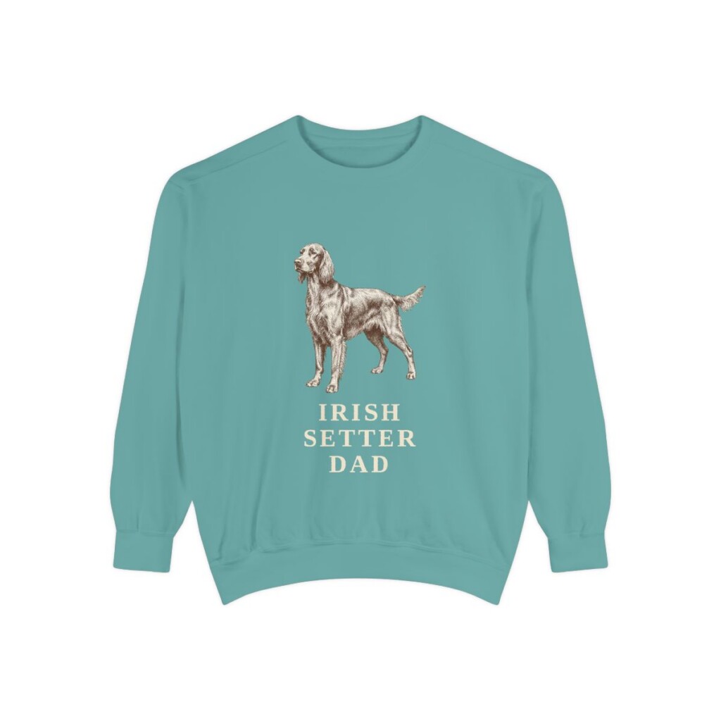 Irish Setter Dad Sweatshirt, Seafoam, front view