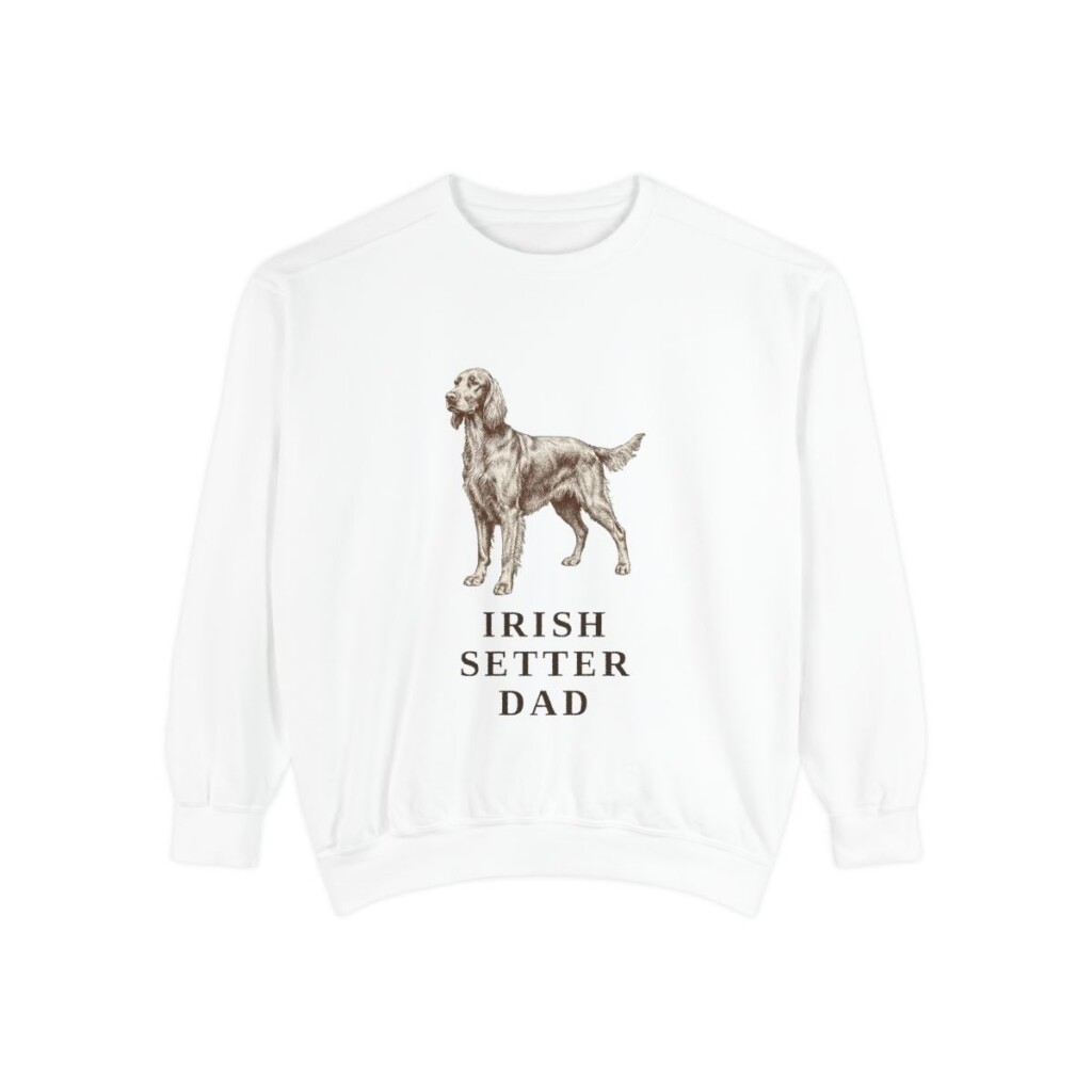 Irish Setter Dad Sweatshirt, White, front view