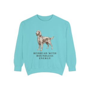 Irish Setter Humor Sweatshirt, Chalky Mint, front view