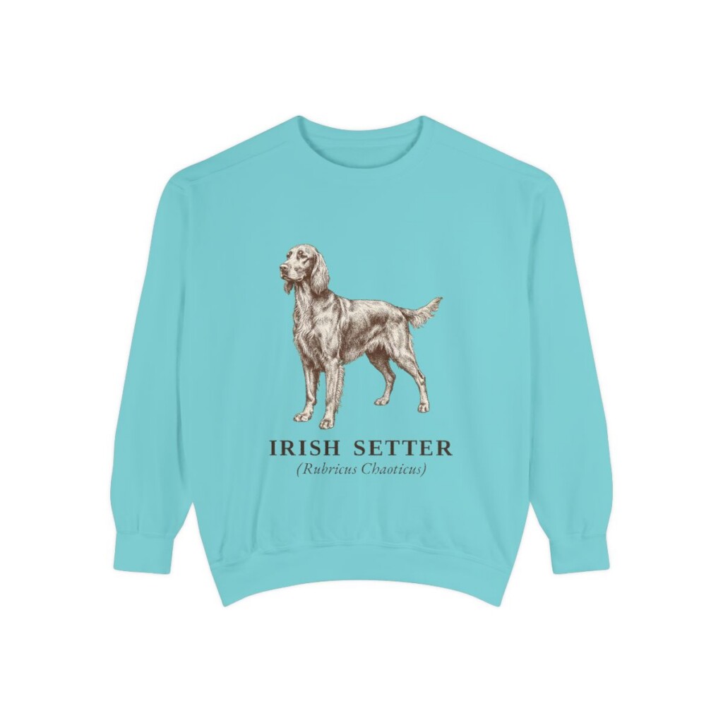 Irish Setter Latin Sweatshirt, Chalky Mint, front view