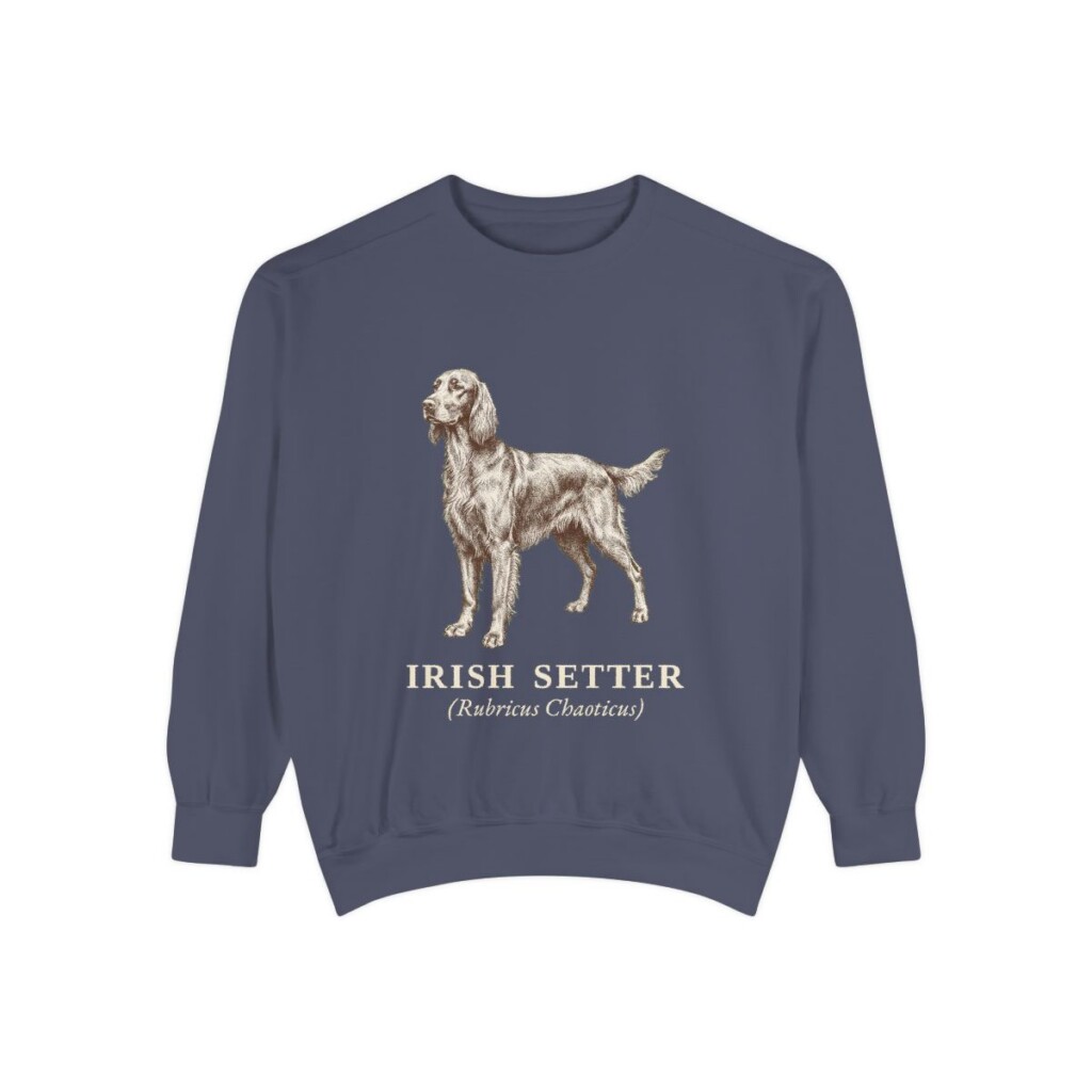 Irish Setter Latin Sweatshirt, Denim, front view