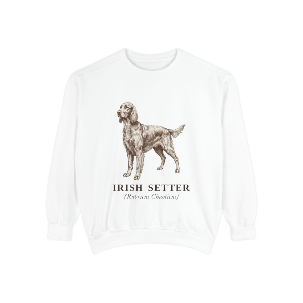 Irish Setter Latin Sweatshirt, White, front view