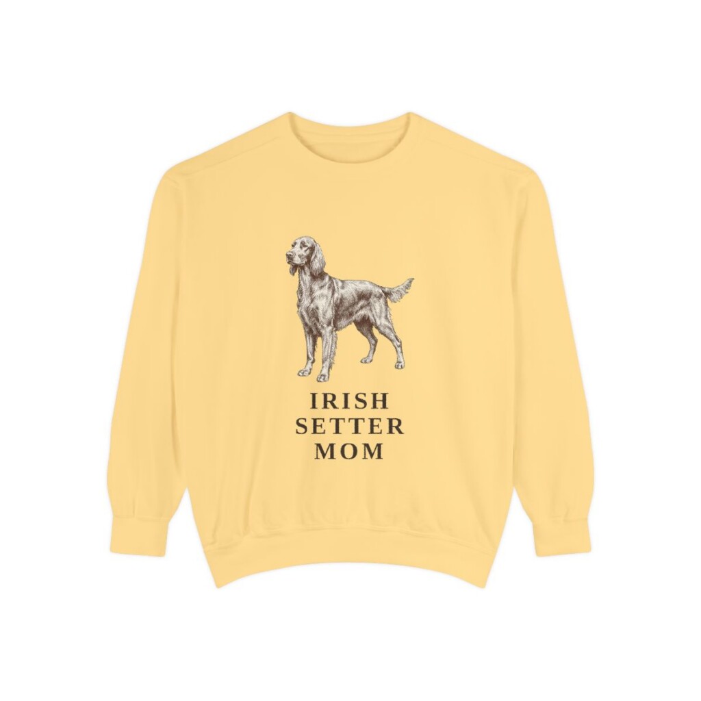 Irish Setter Mom Sweatshirt, Butter, front view