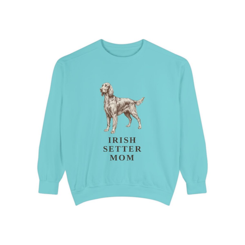 Irish Setter Mom Sweatshirt, Chalky Mint, front view