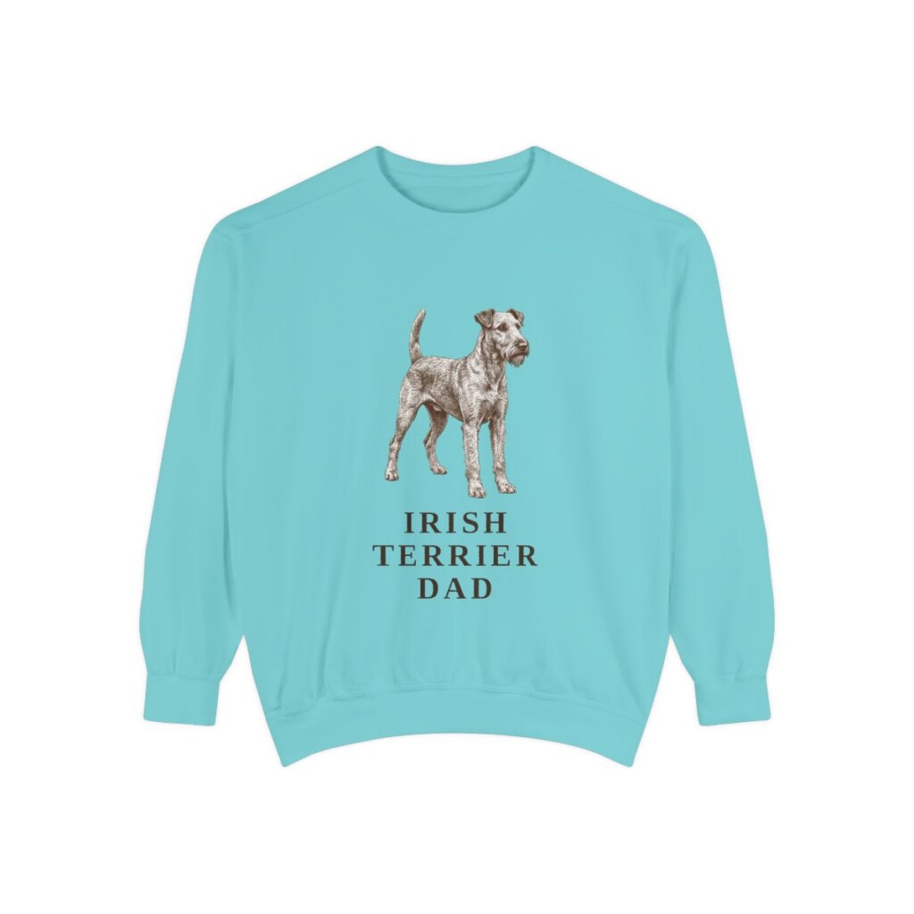 Irish Terrier Dad Sweatshirt, Chalky Mint, front view