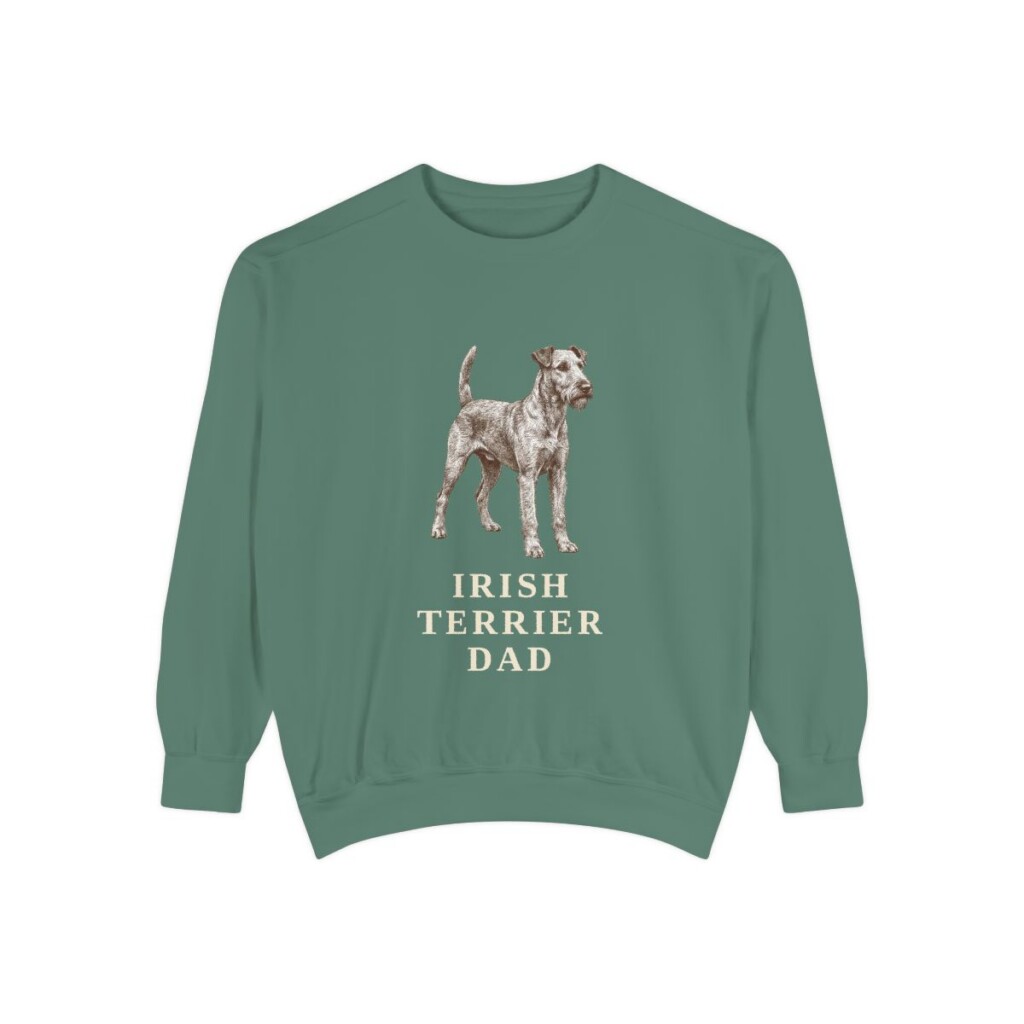 Irish Terrier Dad Sweatshirt, Light Green, front view
